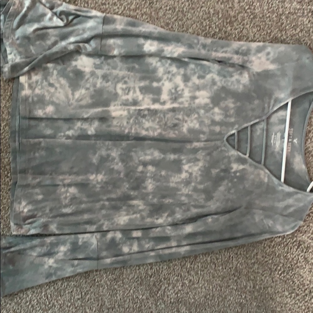 V neck tie dye Bell Sleeve top